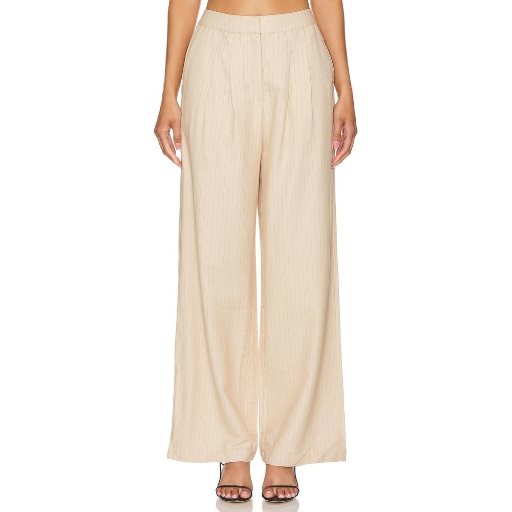 New WeWoreWhat Tailored Pant in Safari Multi tan beige work trouser slacks wide